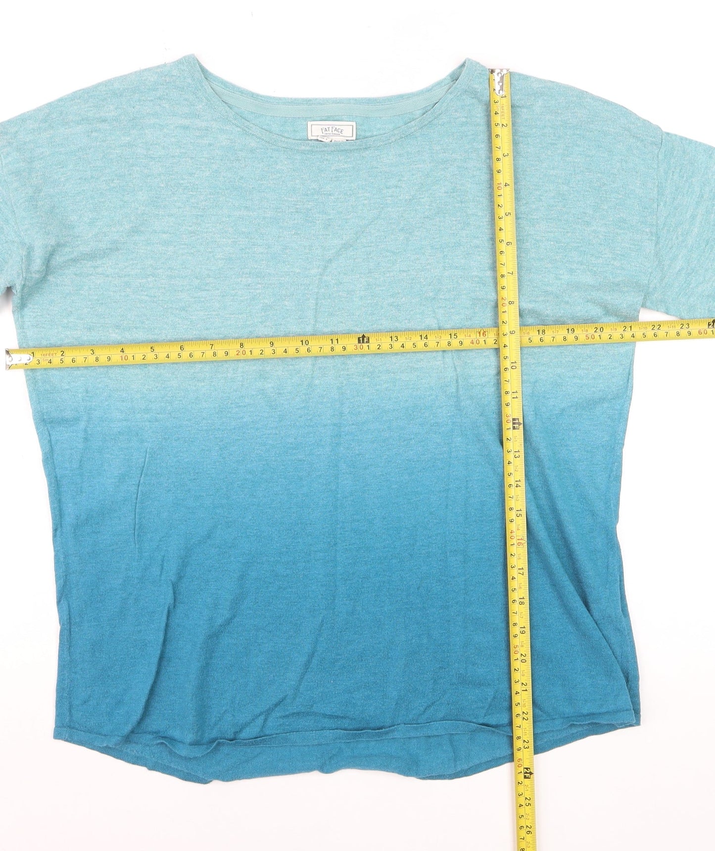 Fat Face Womens Blue Long Sleeve Cotton Jersey T-Shirt Size 12