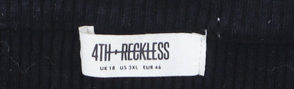 4th & Reckless Women’s Black White Striped Knit Pencil Skirt Size 18