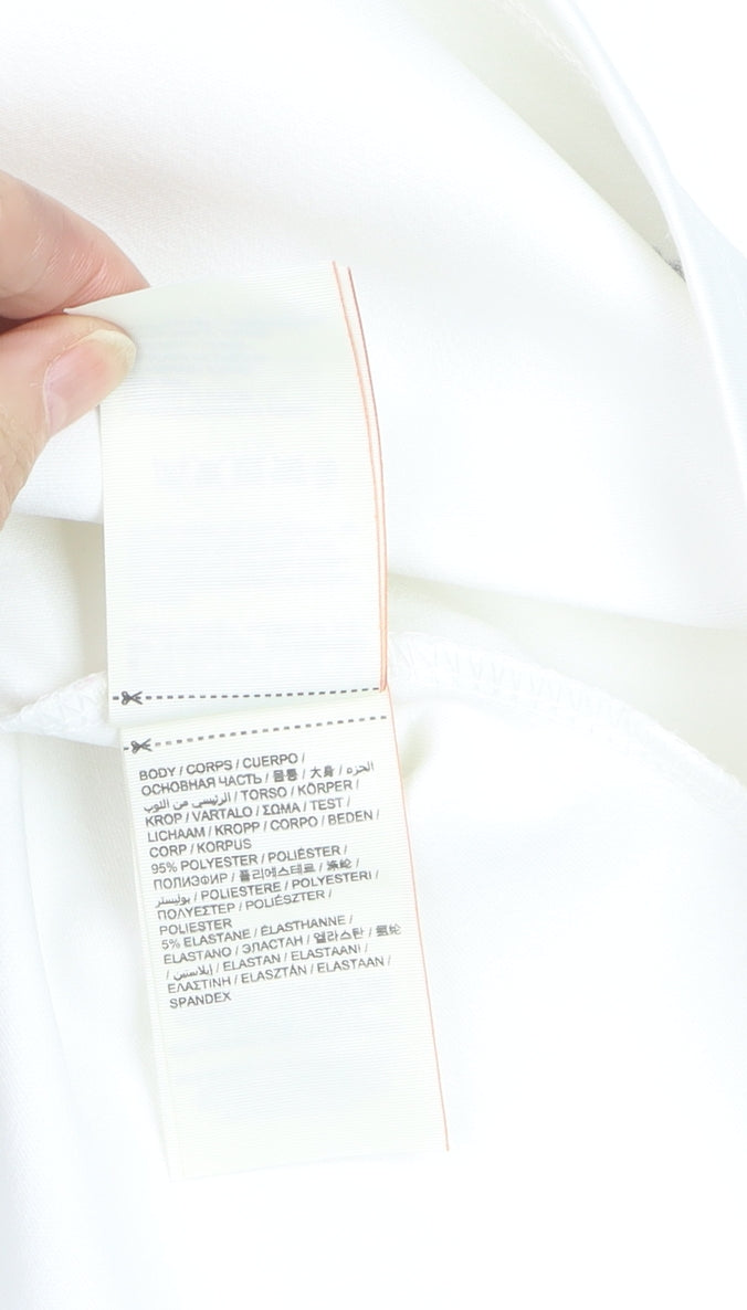 Superdry Women's White Skater Dress S Sleeveless Beaded Neckline