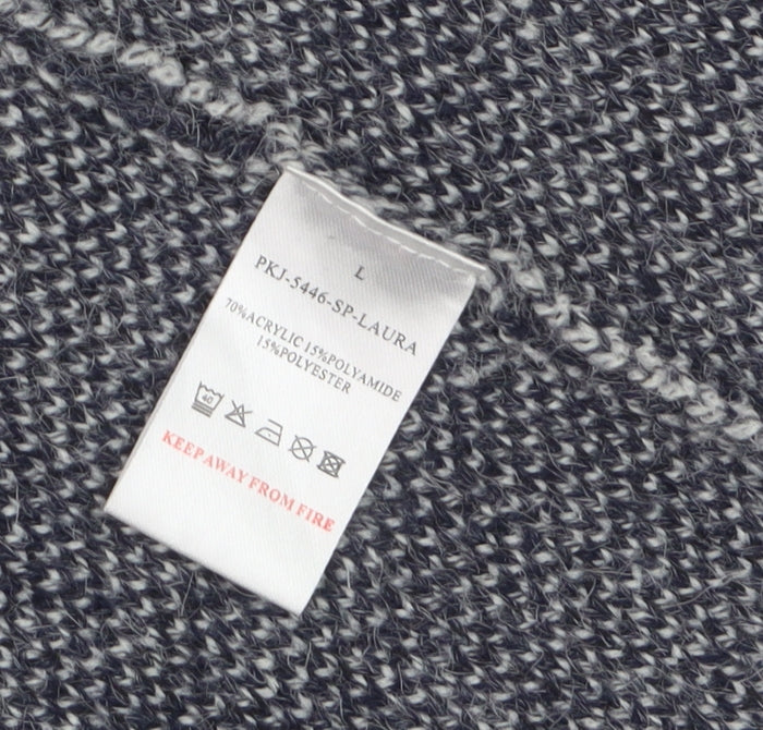 Paramour Women's Grey Check Knit Longline Cardigan Size L