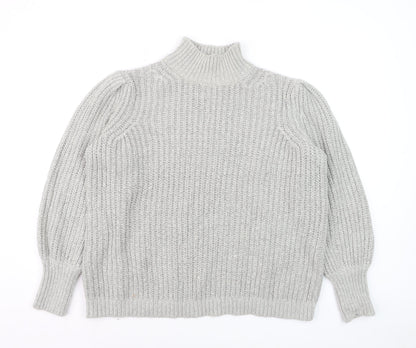 Boden Womens Grey Roll Neck Wool Jumper UK 14 Classic Knit Winter