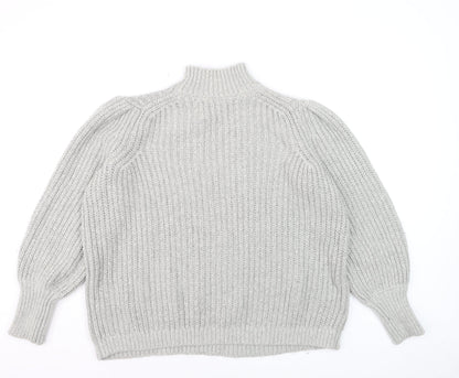 Boden Womens Grey Roll Neck Wool Jumper UK 14 Classic Knit Winter