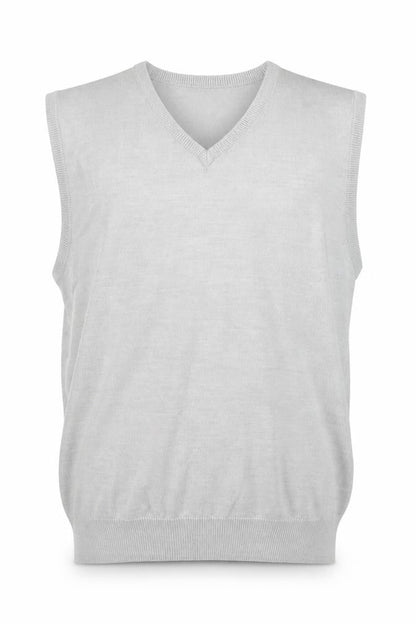Bar Harbour Men’s Grey V-Neck Sleeveless Merino Wool Blend Vest M