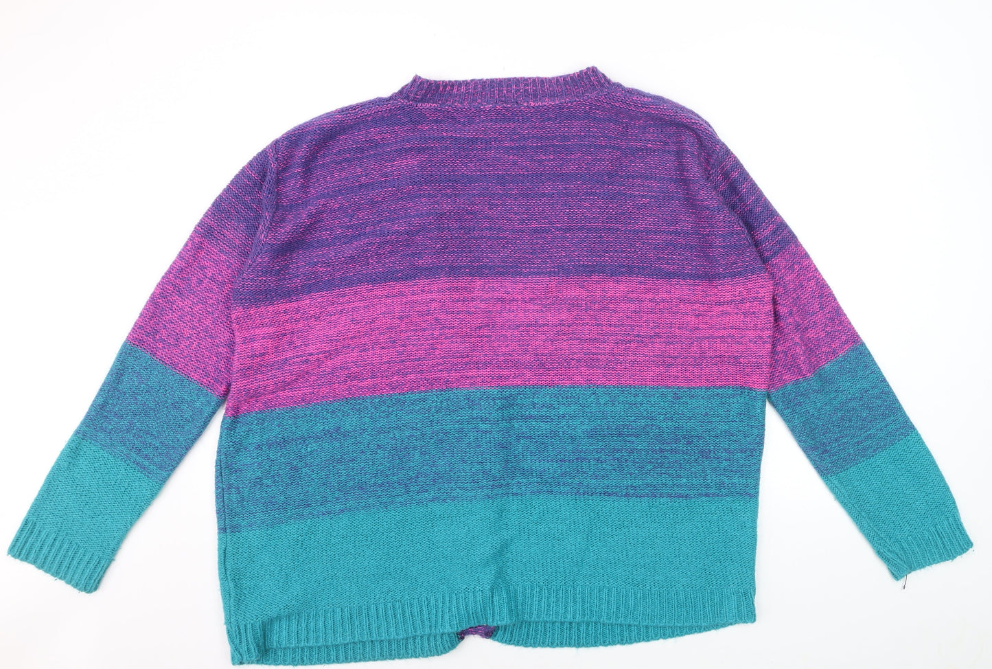 ASOS Women Multicoloured L Striped Knit V-Neck Cardigan