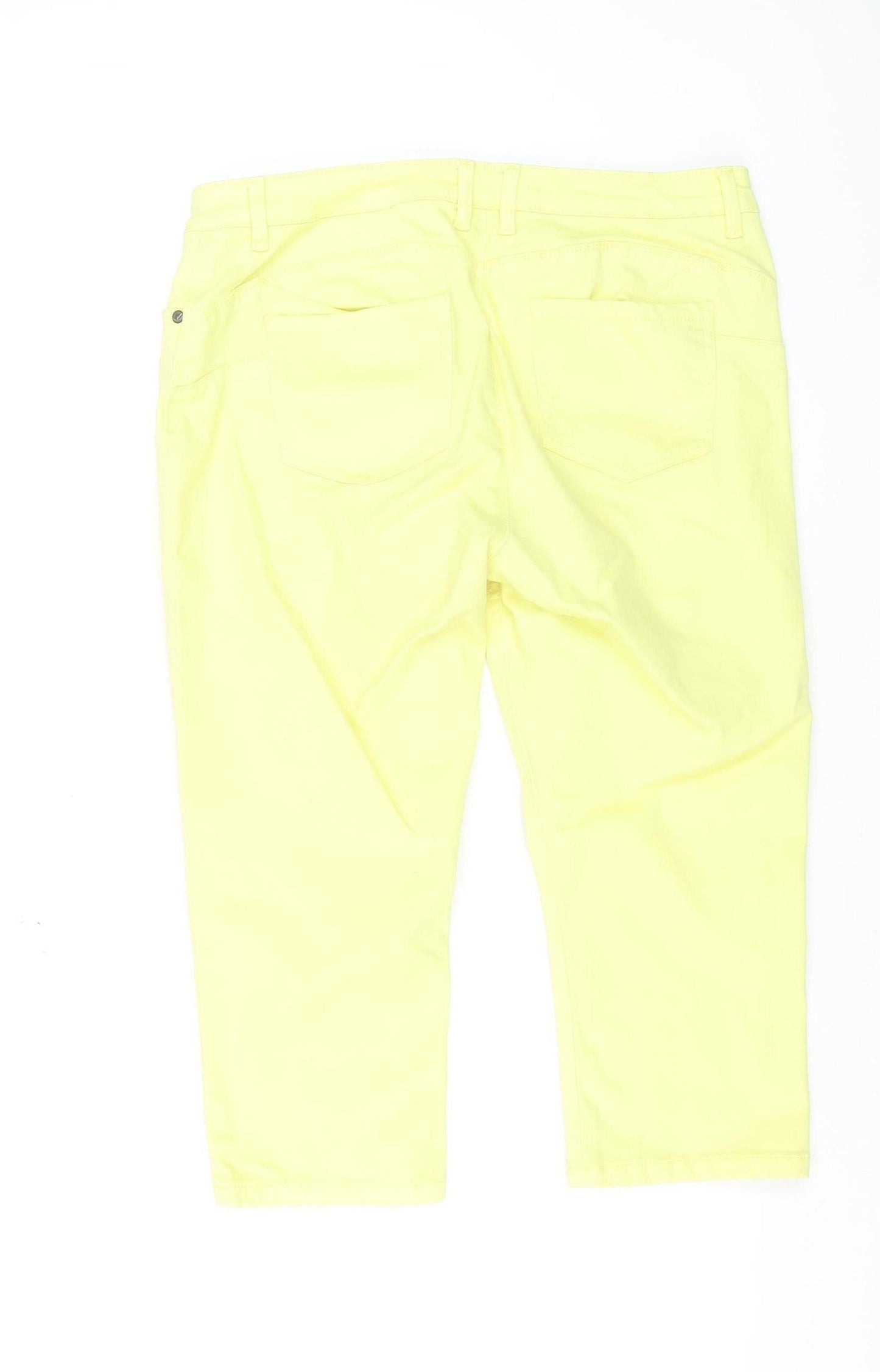 Suko Jeans Women’s Yellow Cropped Slim Stretch Trousers Size 12