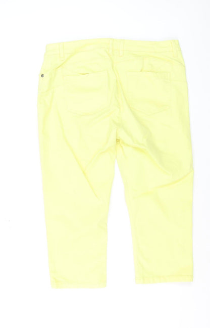 Suko Jeans Women’s Yellow Cropped Slim Stretch Trousers Size 12