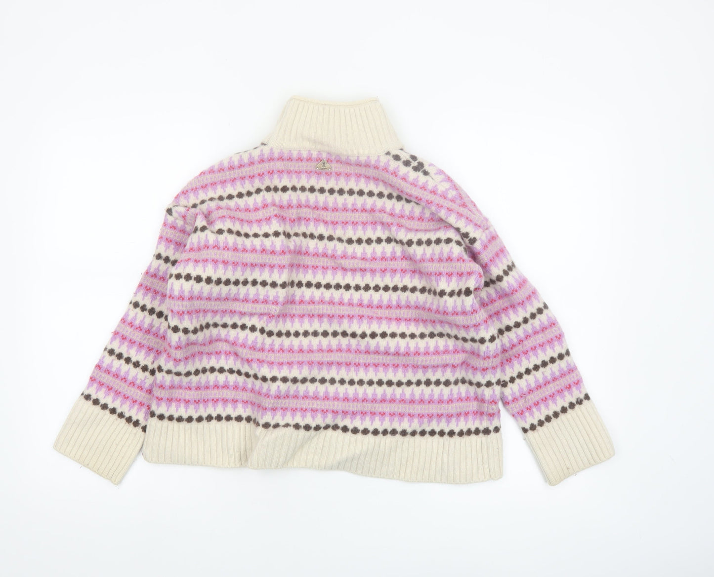 Barbour Women's Multicoloured Roll Neck Wool Jumper Size 12