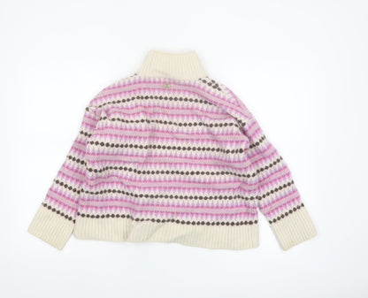 Barbour Women's Multicoloured Roll Neck Wool Jumper Size 12
