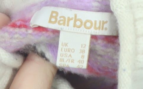 Barbour Women's Multicoloured Roll Neck Wool Jumper Size 12