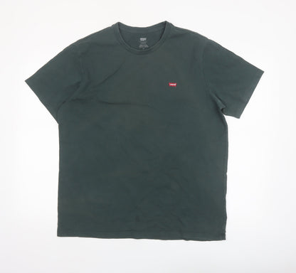 Levi's Men's Green Crew Neck Cotton T-Shirt Size L Regular Fit