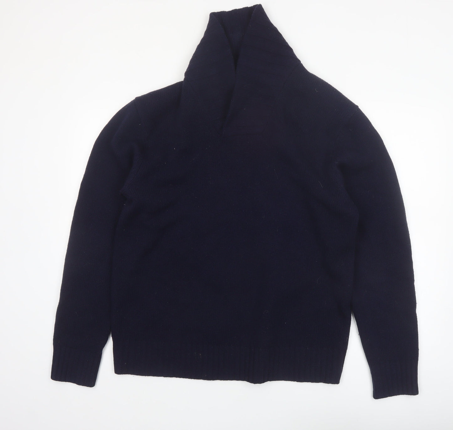 Boden Men's Blue Lambswool Shawl Neck Jumper Size L