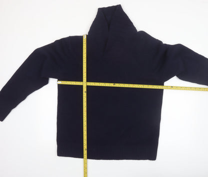 Boden Men's Blue Lambswool Shawl Neck Jumper Size L