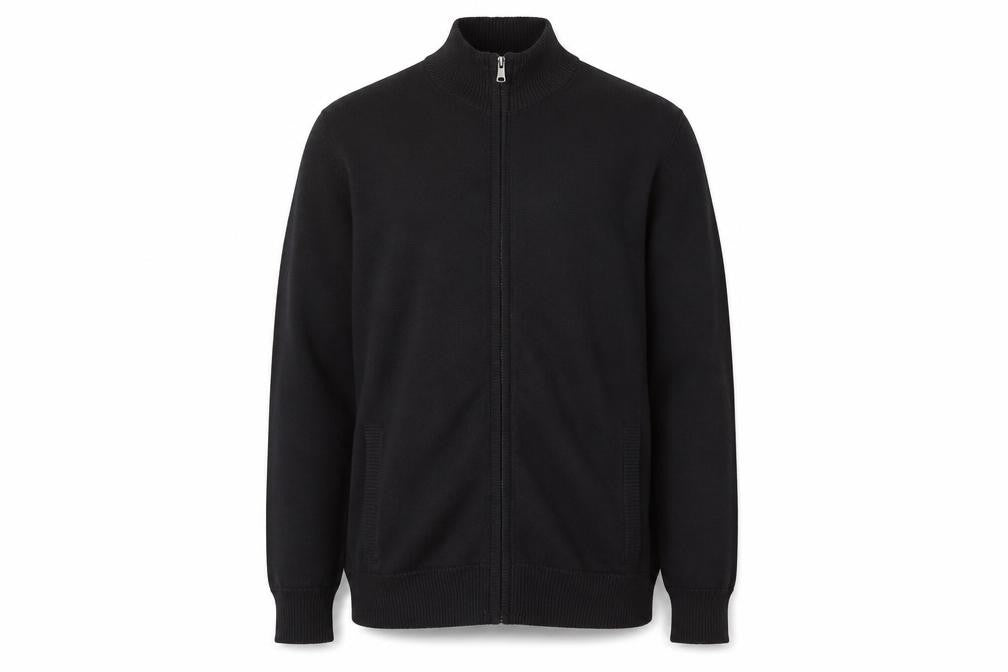 Marks & Spencer Blue Harbour Men's Black Full Zip Cotton Jumper L