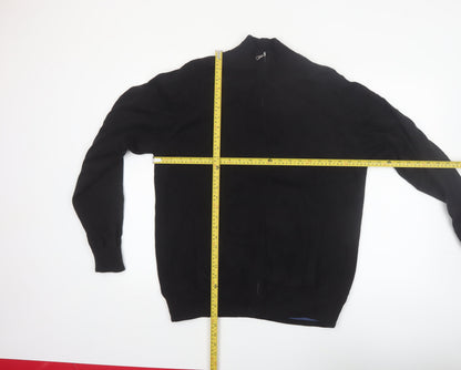 Marks and Spencer Blue Harbour Men's Black Full Zip Cotton Jumper L