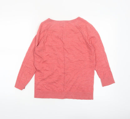 Fat Face Women’s Pink Cotton Button Cardigan Size 10