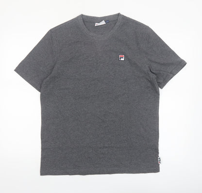 Fila Men’s Grey Cotton Crew Neck Short Sleeve T-Shirt M