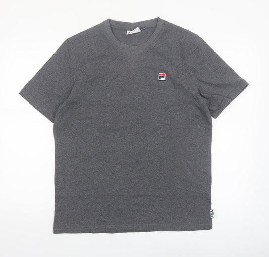 Fila Men’s Grey Cotton Crew Neck Short Sleeve T-Shirt M