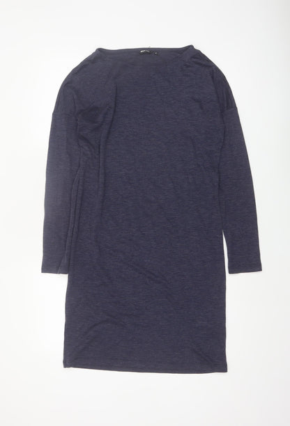 Rohan Women Blue Size 8 Shift Knit Long Sleeve Knee Dress