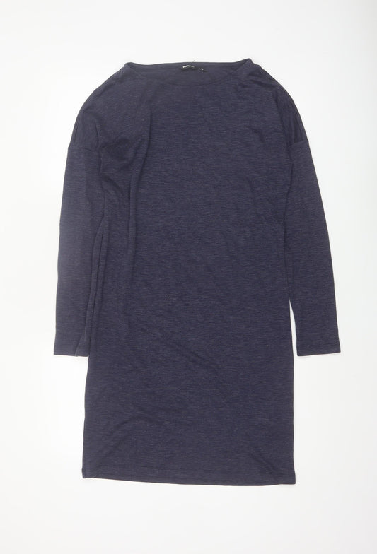 Rohan Women Blue Size 8 Shift Knit Long Sleeve Knee Dress