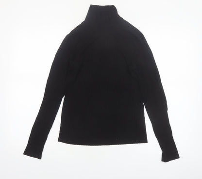Tif Tiffy Women's Black Roll Neck Long Sleeve Slim Fit Top Size L