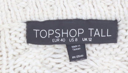 Topshop Tall Women’s Ivory Chunky-Knit Cardigan Size 12