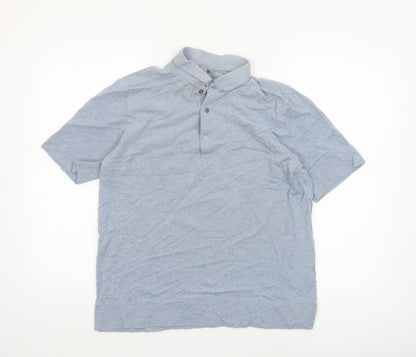 COS Men’s Grey Cotton Polo Shirt Size M Short Sleeve