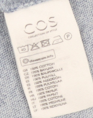 COS Men’s Grey Cotton Polo Shirt Size M Short Sleeve