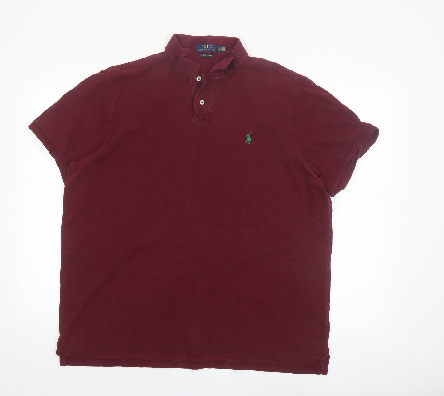 Ralph Lauren Men’s Red Custom Slim Fit Polo Shirt 2XL