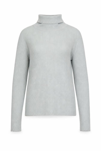 Pimkie Women's Grey Roll Neck Ribbed Jumper Size 12