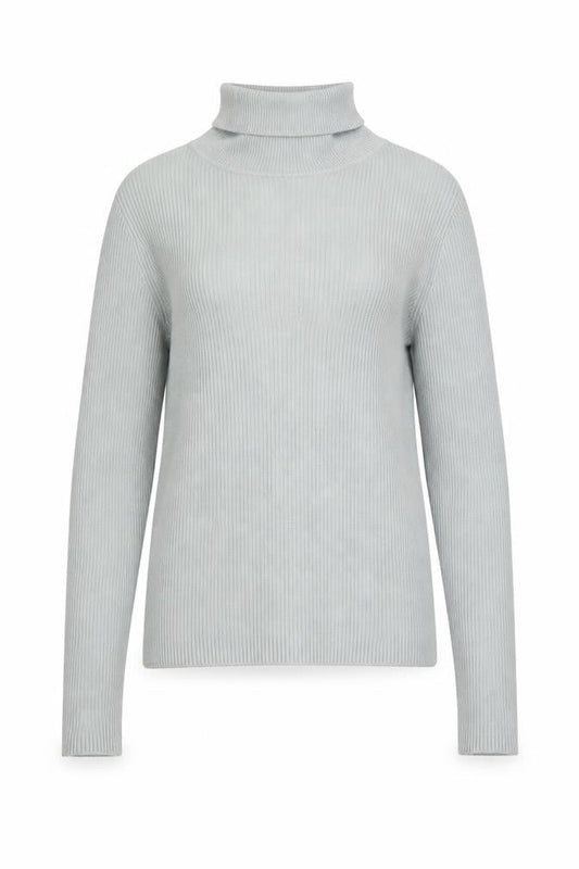 Pimkie Women's Grey Roll Neck Ribbed Jumper Size 12