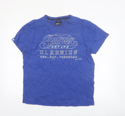 Superdry Men's Blue Graphic Print 2XL Classic Crew Neck T-Shirt