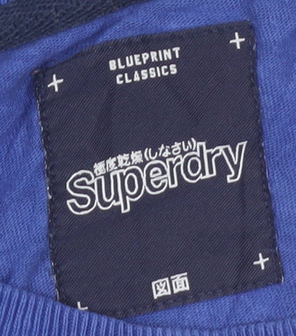 Superdry Men's Blue Graphic Print 2XL Classic Crew Neck T-Shirt