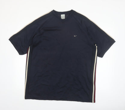 Nike Men's Blue XL V-Neck Sports T-Shirt Lightweight