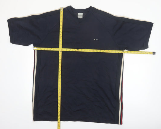 Nike Men's Blue XL V-Neck Sports T-Shirt Lightweight