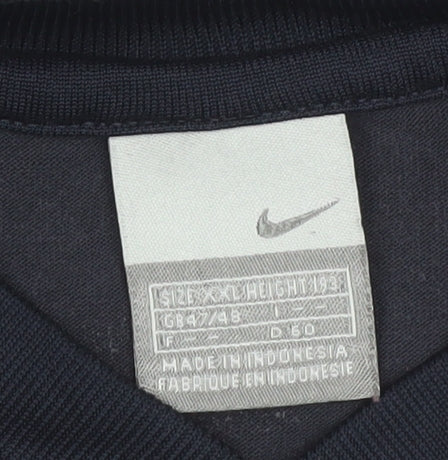 Nike Men's Blue XL V-Neck Sports T-Shirt Lightweight