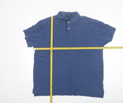 Polo Ralph Lauren Men's Blue Custom Slim Fit Cotton Polo XXL