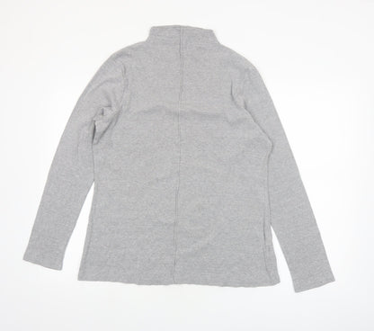Next Women’s Grey Long Sleeve Roll Neck Cotton Jersey Top Size 22
