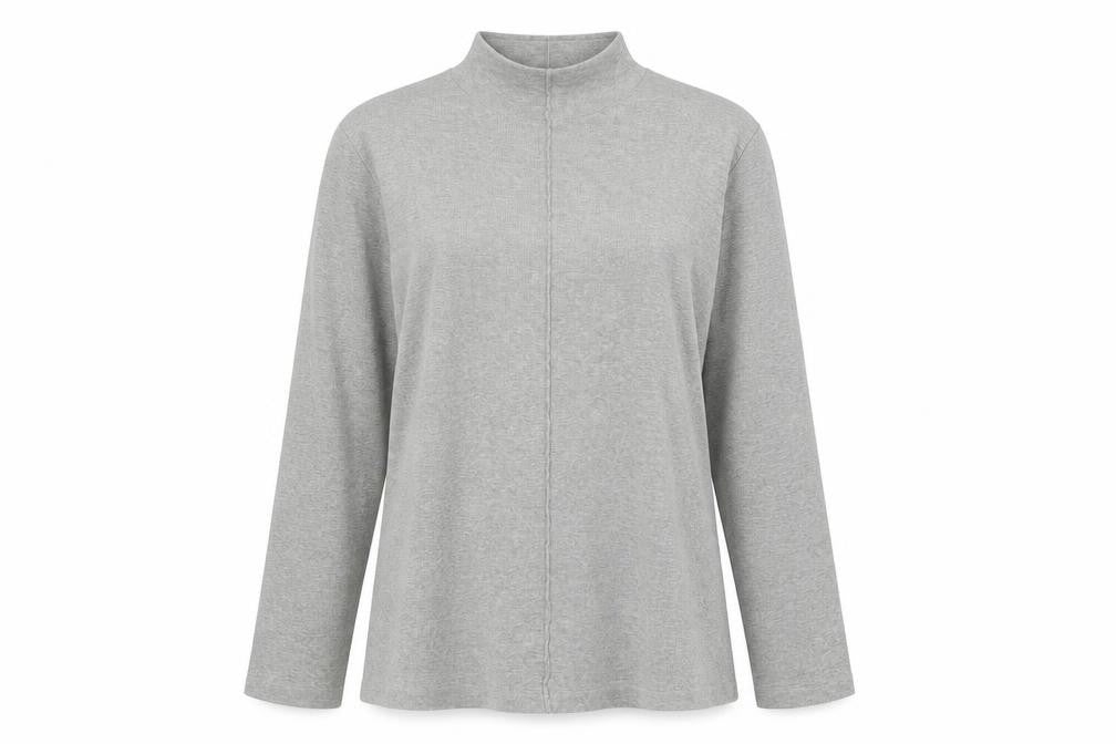 Next Women’s Grey Long Sleeve Roll Neck Cotton Jersey Top Size 22