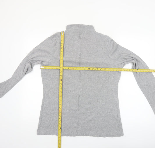 Next Women’s Grey Long Sleeve Roll Neck Cotton Jersey Top Size 22