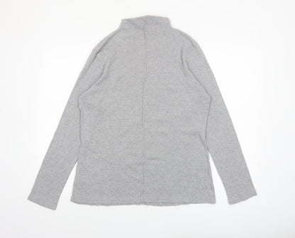 Next Women’s Grey Long Sleeve Roll Neck Cotton Jersey Top Size 22