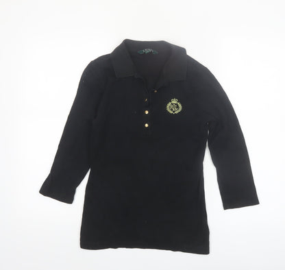 Ralph Lauren Women’s Black Long Sleeve Polo Shirt Size S