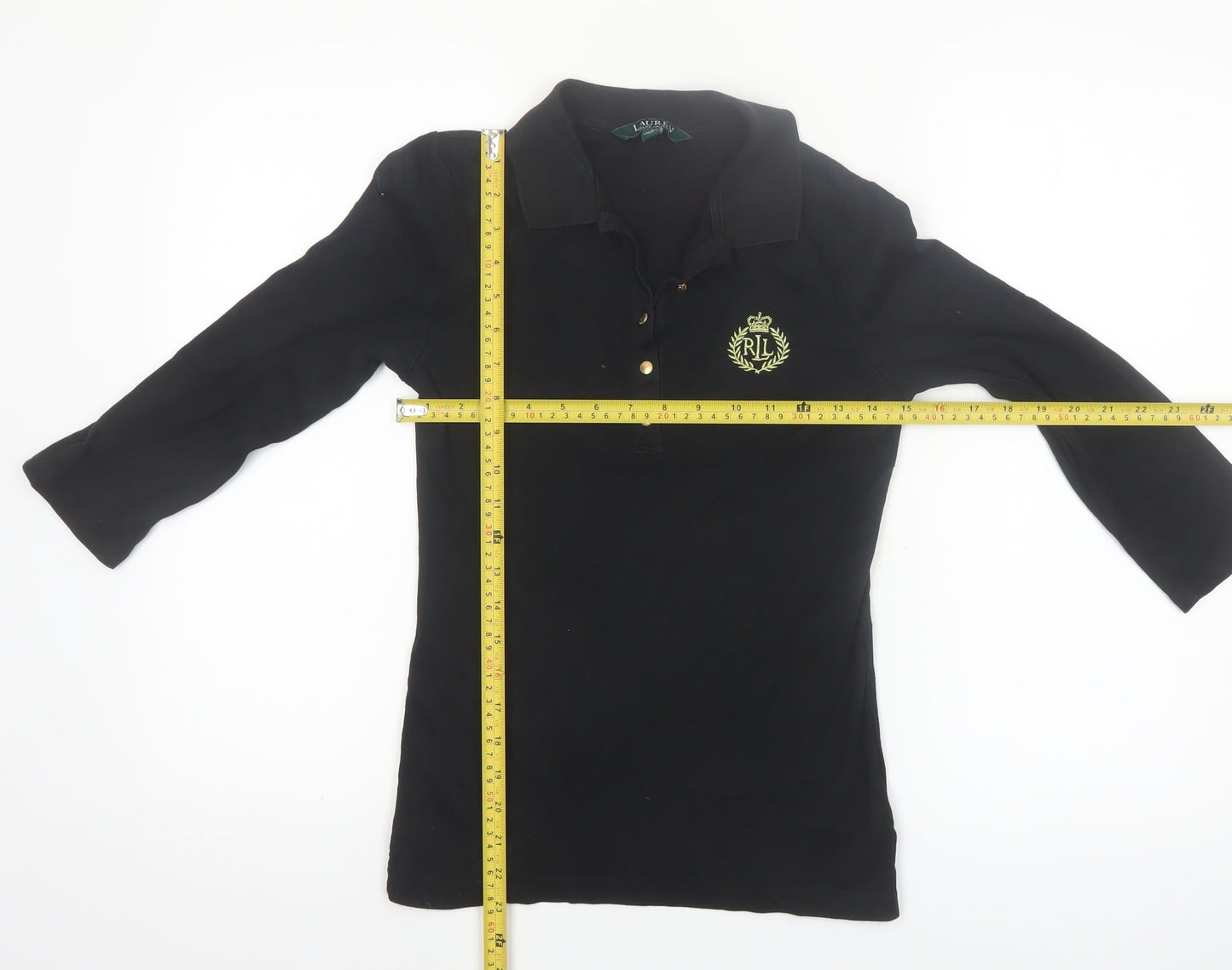 Ralph Lauren Women’s Black Long Sleeve Polo Shirt Size S