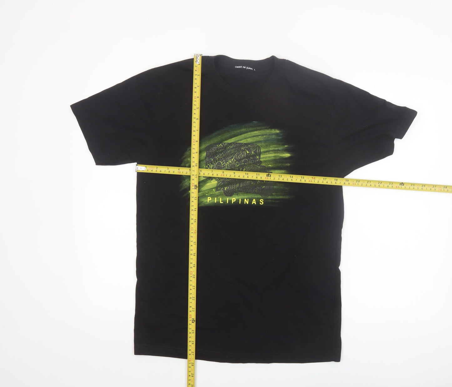Obra Ni Juan Men’s Black Pilipinas Graphic T-Shirt Size L