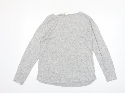 H&M Women's Grey Basic Long Sleeve Stretch Jersey Top Size S