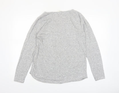 H&M Women's Grey Basic Long Sleeve Stretch Jersey Top Size S