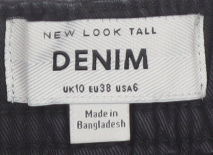 New Look Women Black Cargo Trousers Size 10 Tall 100% Cotton