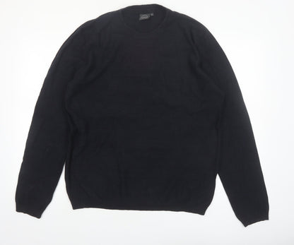 Jack & Jones Men's Black XL Cotton Crew Neck Jumper