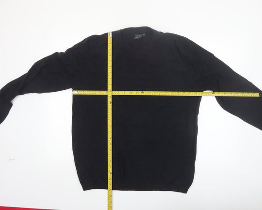 Jack & Jones Men's Black XL Cotton Crew Neck Jumper