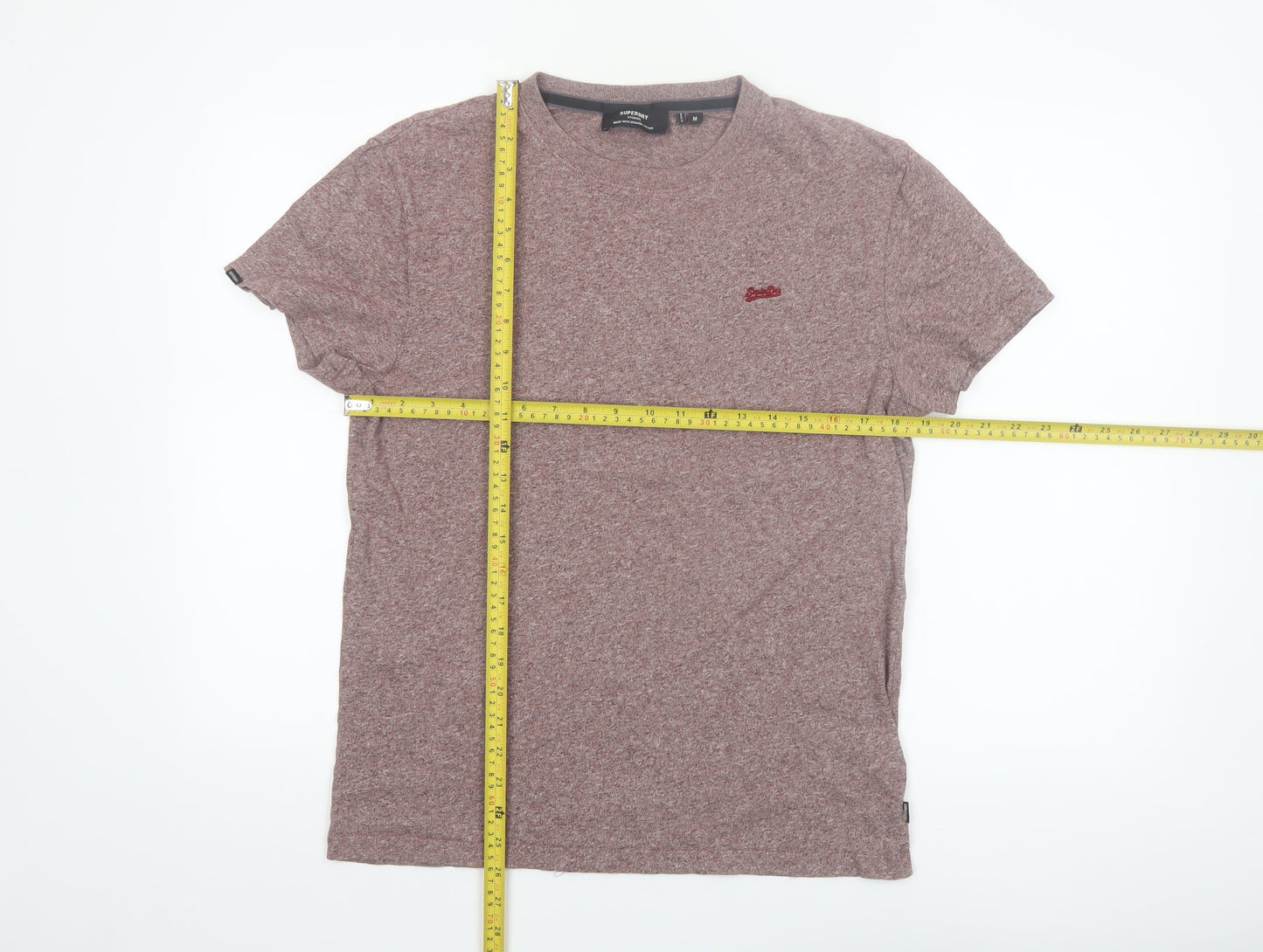 Superdry Men’s Brown Marl Crew Neck Organic Cotton T-Shirt Size M