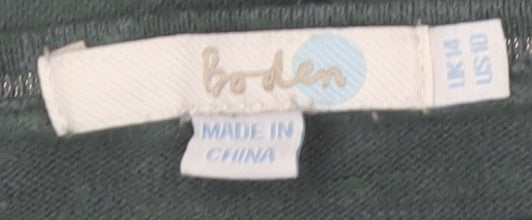 Boden Women's Green Linen Cotton Blend Boat Neck Jumper Size 14